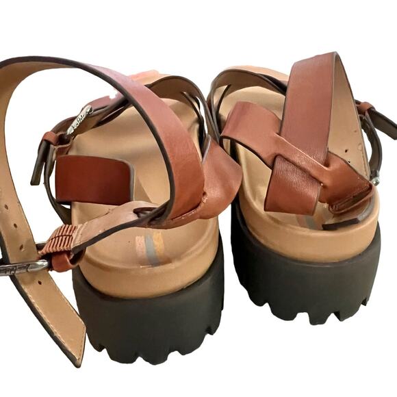 Sam Edelman Eleanora Brown Buckle Lug Sole Strappy Sandals Size 8.5 NEW No Box - Picture 4 of 11